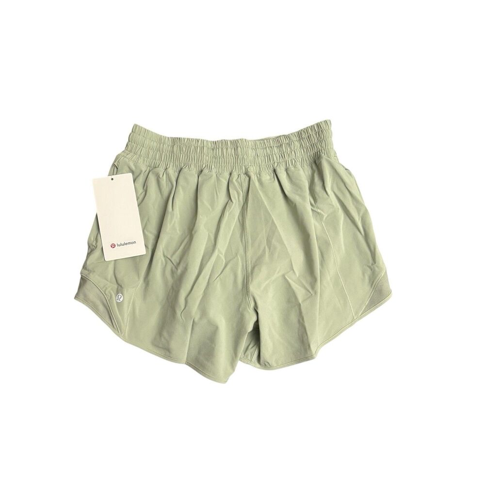 Lululemon Women’s Hotty Hot HR Shorts 4” Lined FOG GREEN (FOGN) SZ 10 New - Picture 2 of 4